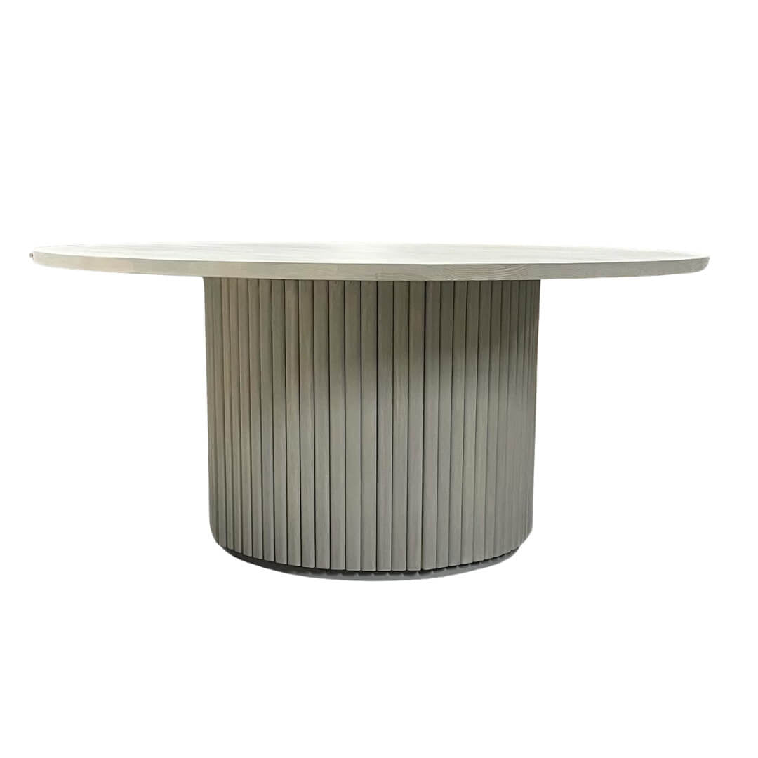 Round white oak dining table - Free shipping - Lulu and Georgia Inspired Fluted Round Dining Table