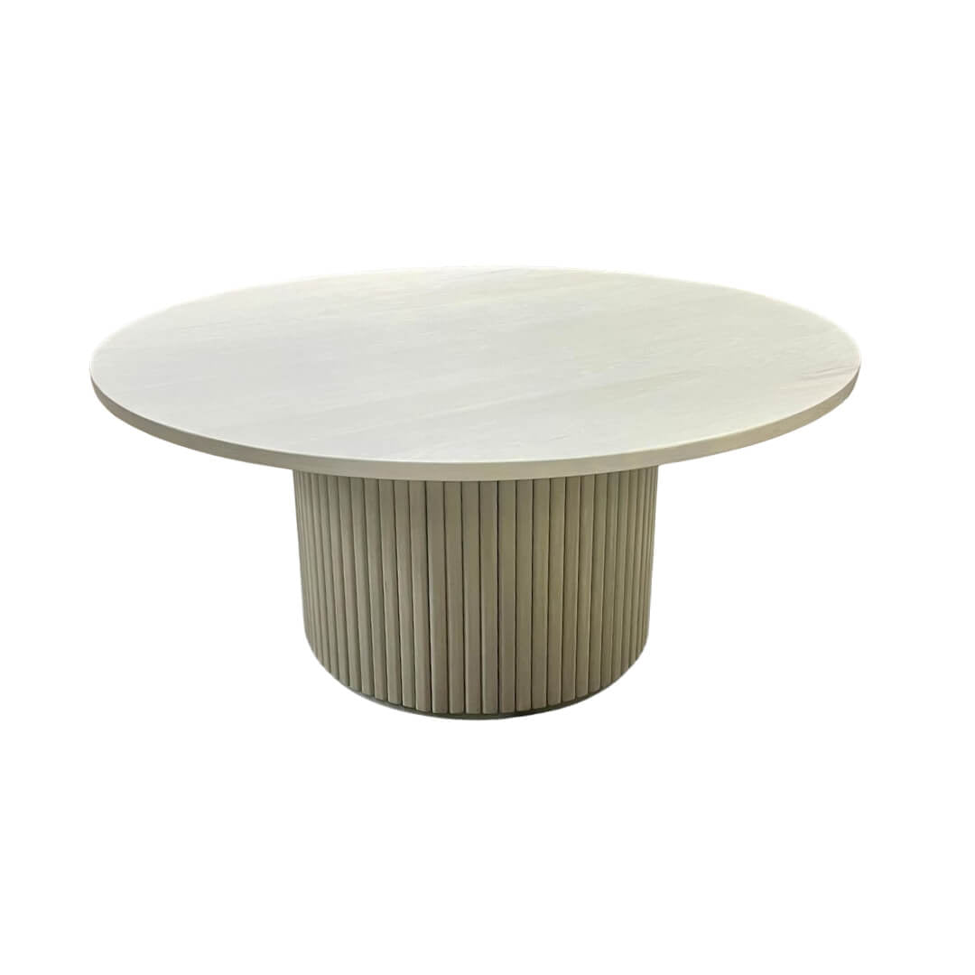 Round white oak dining table - Free shipping - Lulu and Georgia Inspired Fluted Round Dining Table
