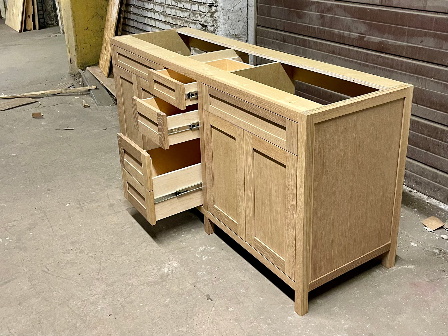 Free shipping - custom solid white oak vanity
