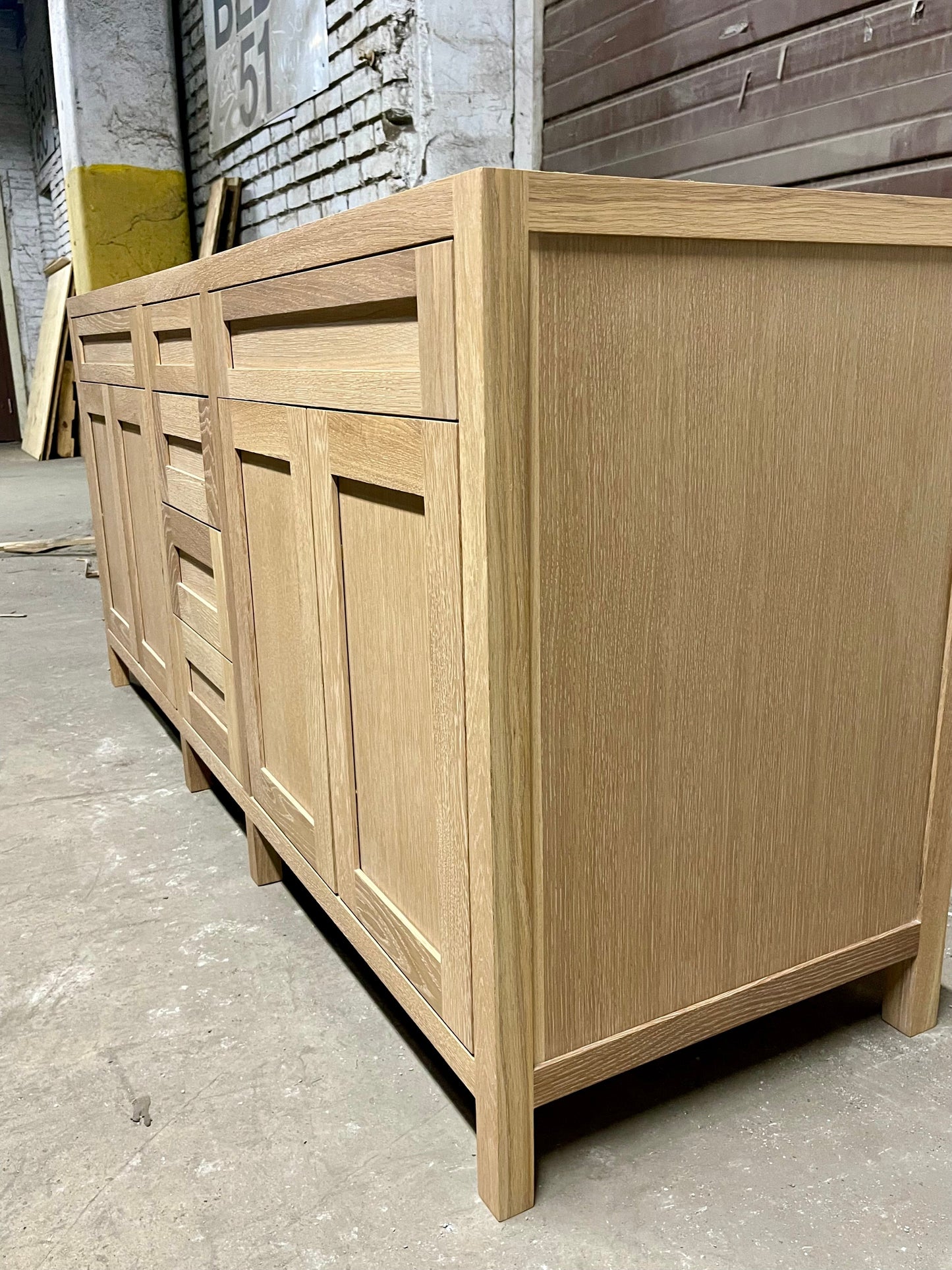 Free shipping - custom solid white oak vanity