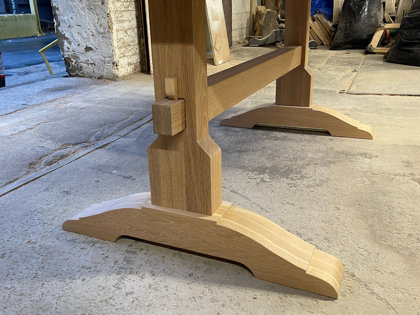 FREE SHIPPING - Jenni Kayne Inspired Trestle Dining Table - solid white oak