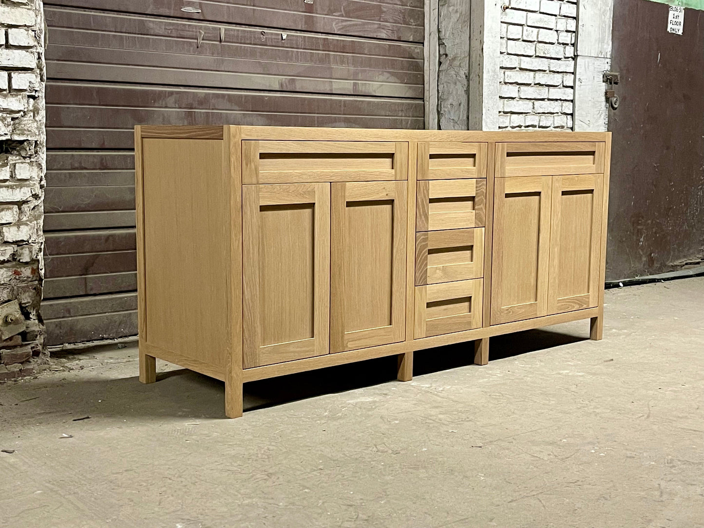 Free shipping - custom solid white oak vanity