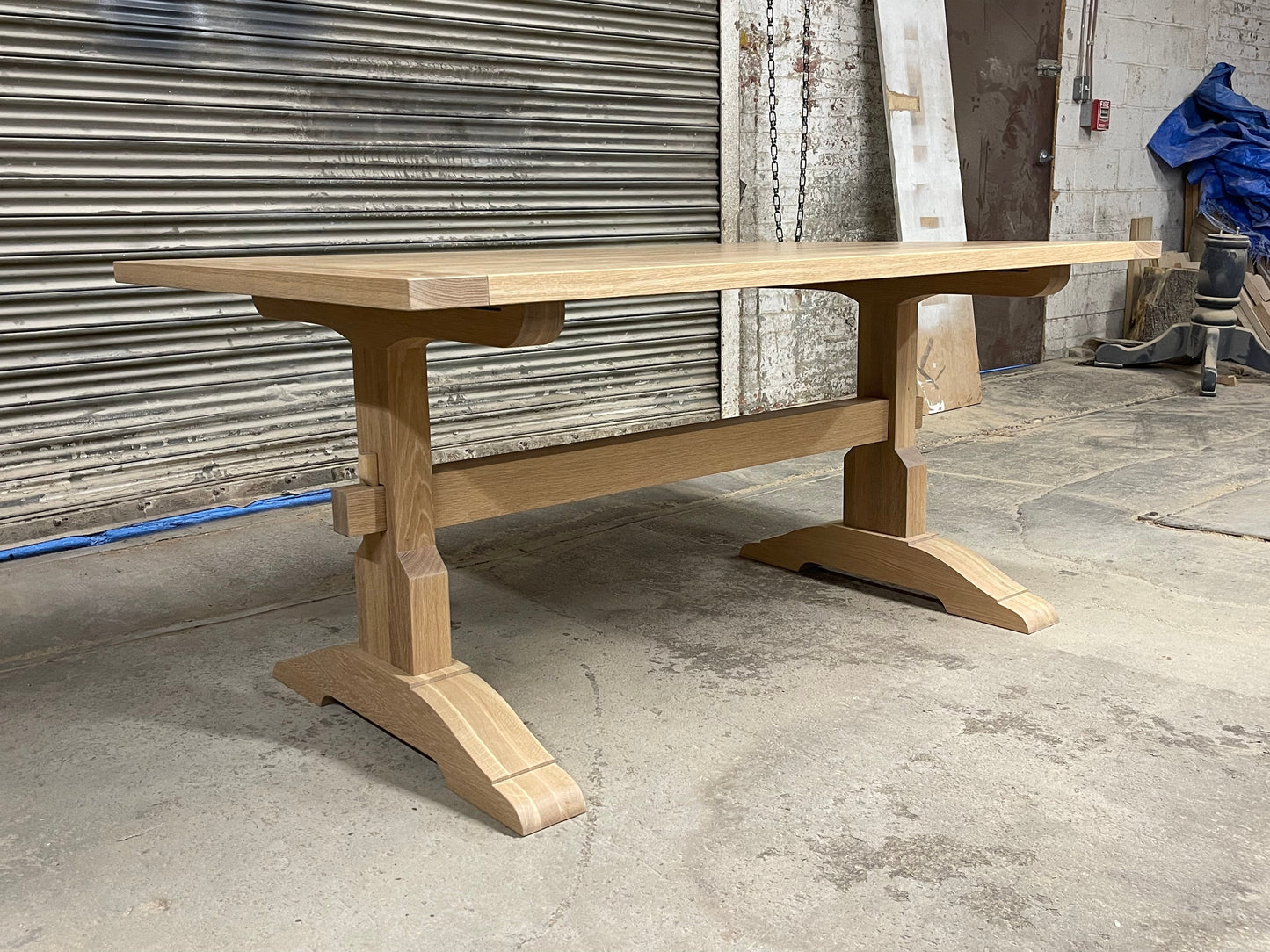 FREE SHIPPING - Jenni Kayne Inspired Trestle Dining Table - solid white oak