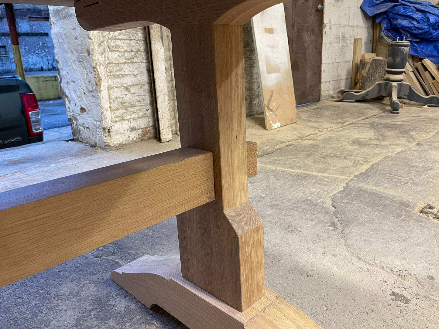 FREE SHIPPING - Jenni Kayne Inspired Trestle Dining Table - solid white oak