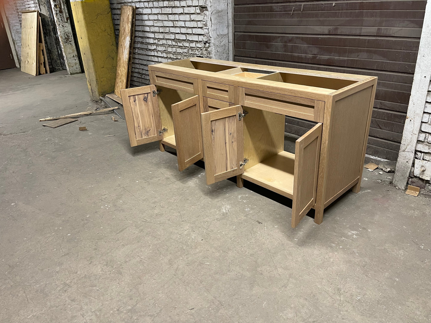 Free shipping - custom solid white oak vanity