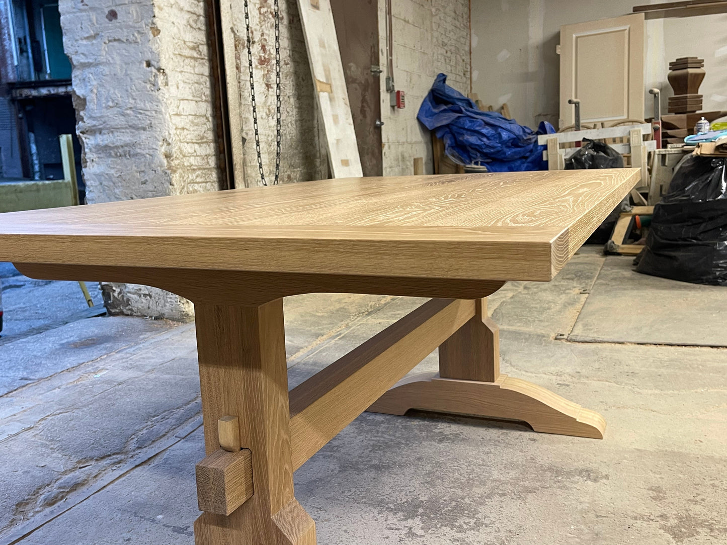 FREE SHIPPING - Jenni Kayne Inspired Trestle Dining Table - solid white oak