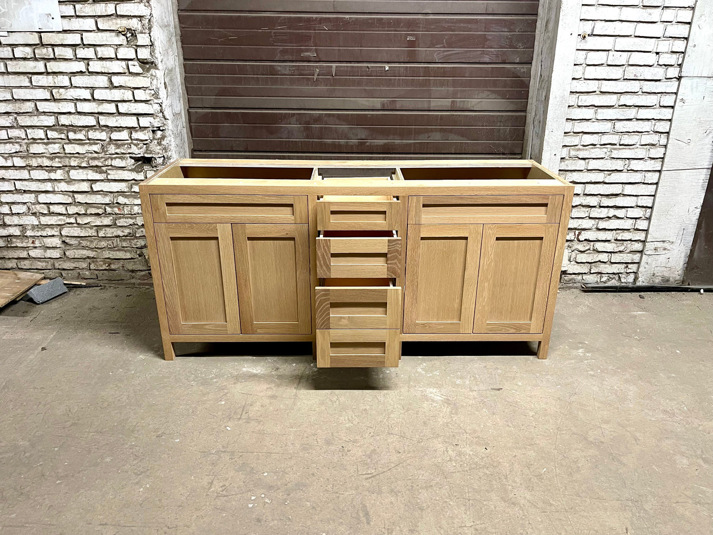 Free shipping - custom solid white oak vanity