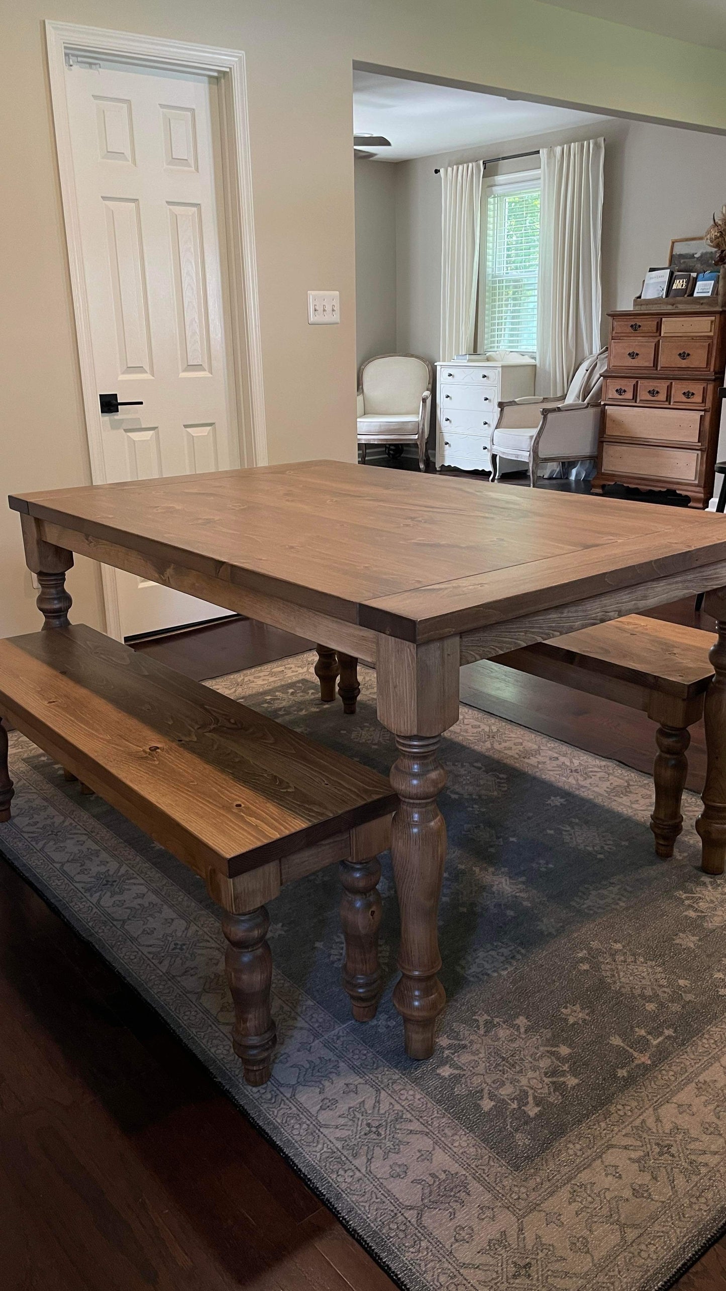 Pine Turned leg bench