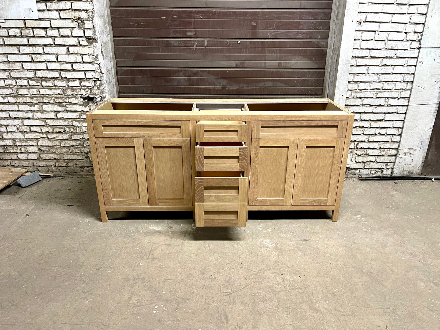 Free shipping - custom solid white oak vanity
