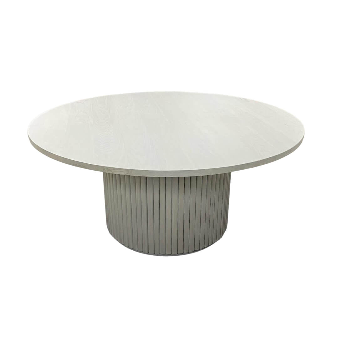 Round white oak dining table - Free shipping - Lulu and Georgia Inspired Fluted Round Dining Table