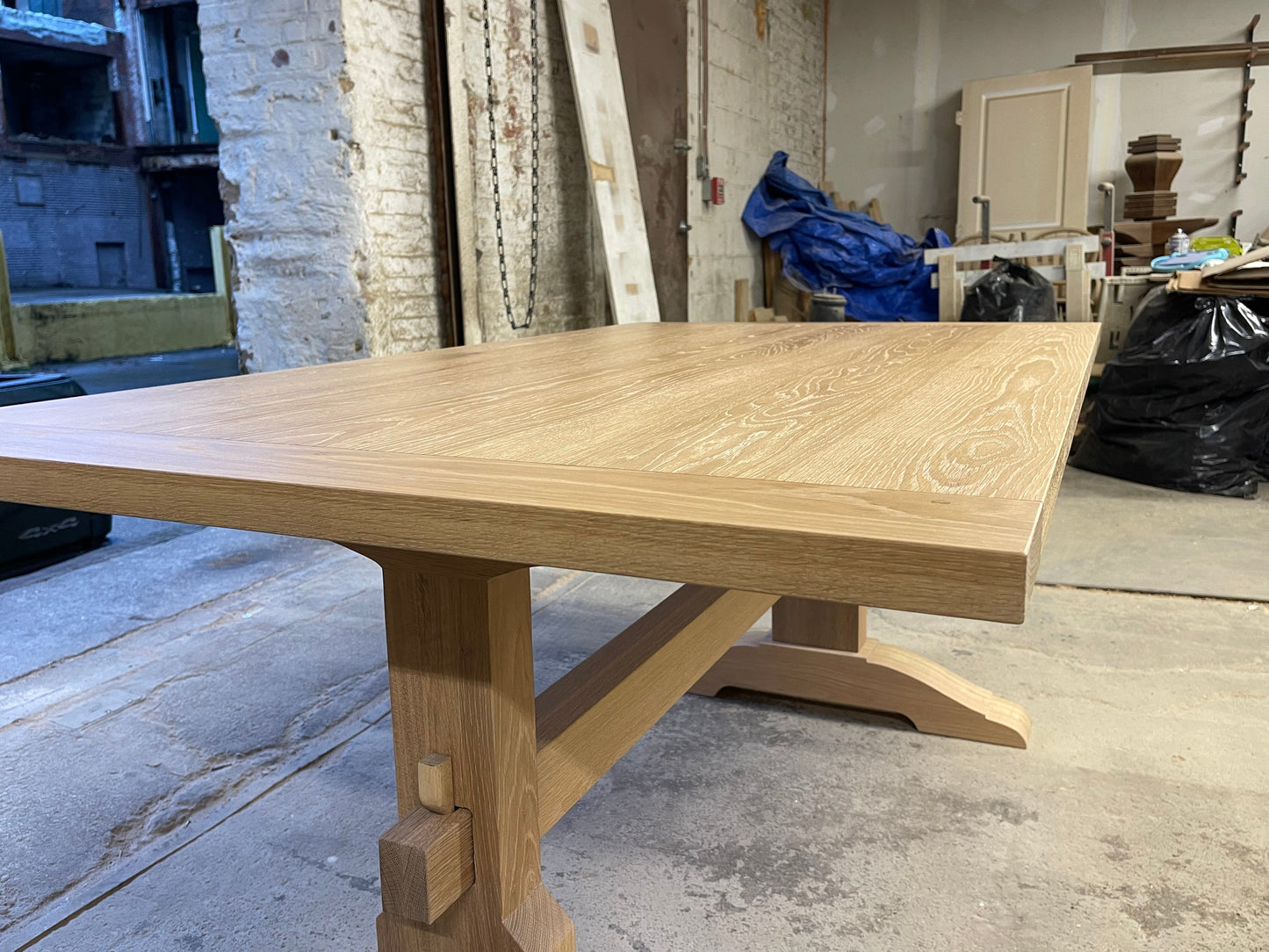 FREE SHIPPING - Jenni Kayne Inspired Trestle Dining Table - solid white oak