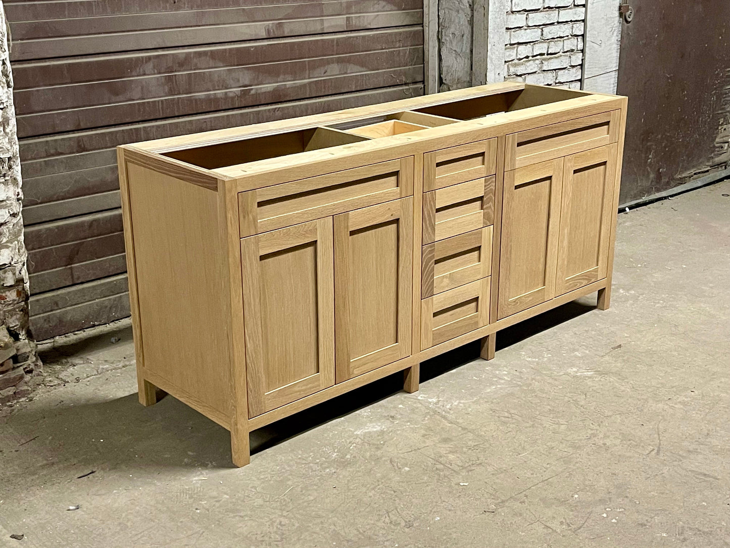 Free shipping - custom solid white oak vanity