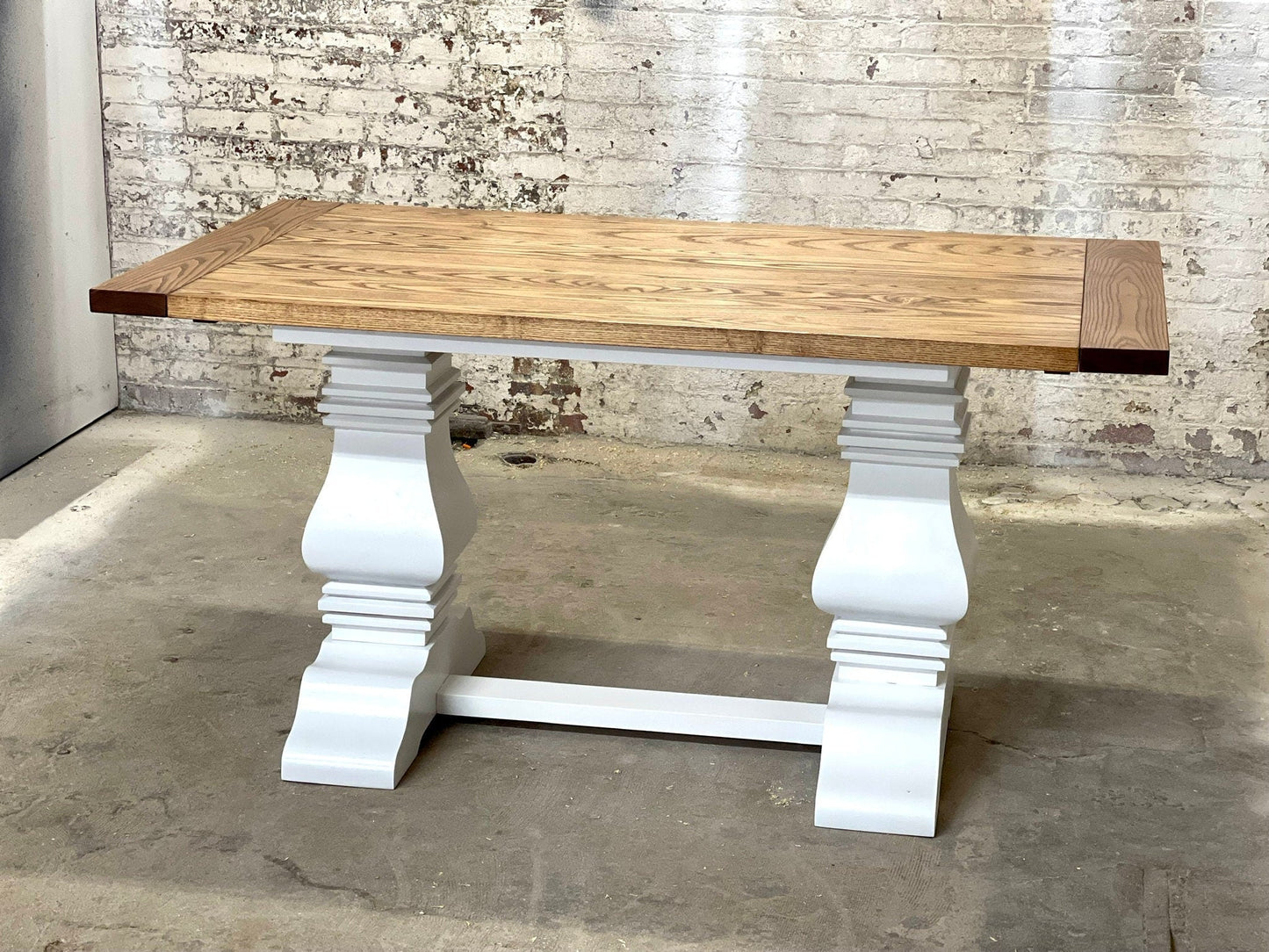 FREE SHIPPING - Restoration Hardware/Arhaus Inspired Double Pedestal Dining Table