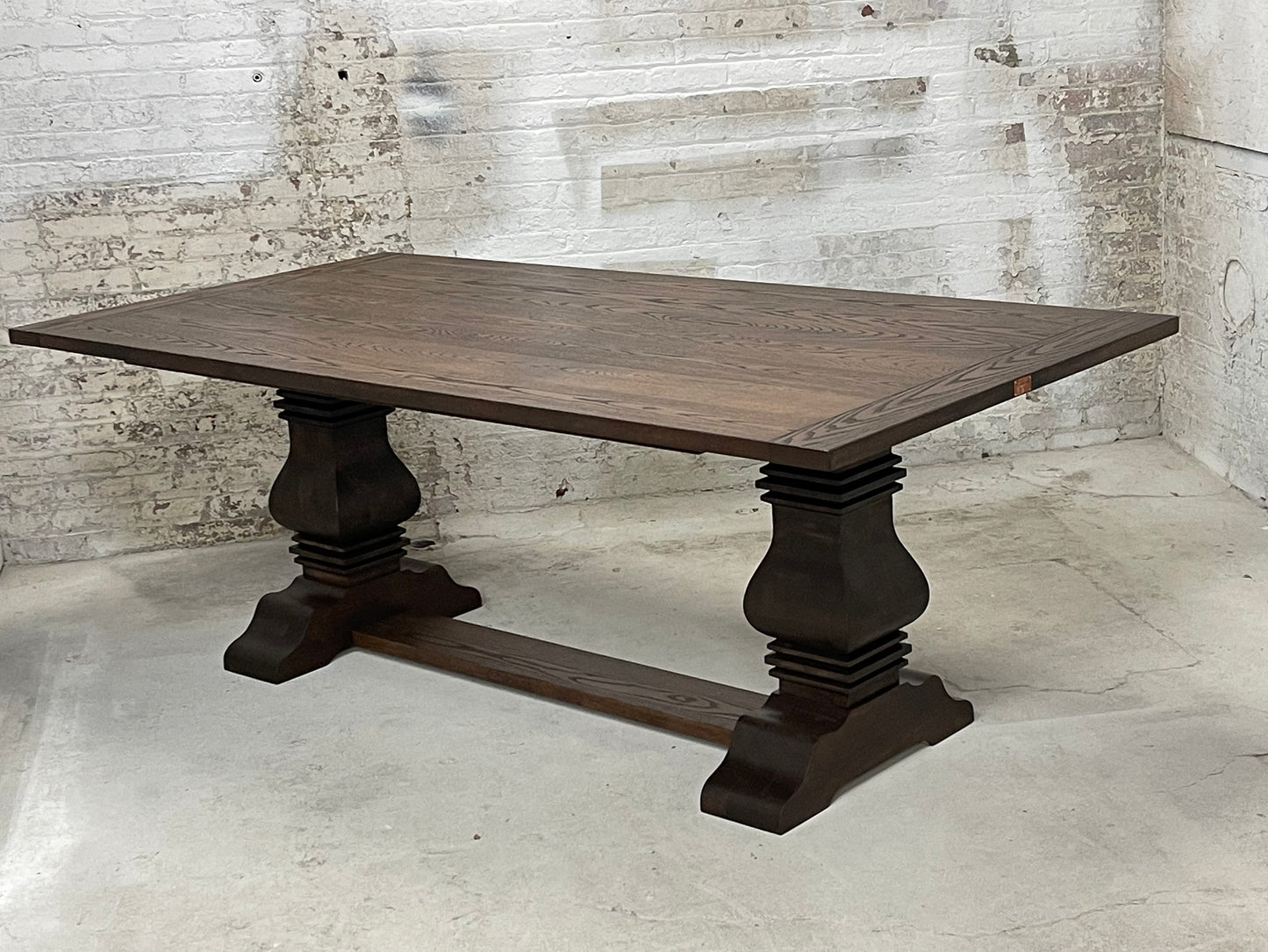 FREE SHIPPING - Restoration Hardware/Arhaus Inspired Double Pedestal Dining Table