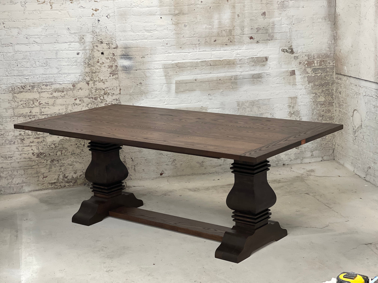 FREE SHIPPING - Restoration Hardware/Arhaus Inspired Double Pedestal Dining Table