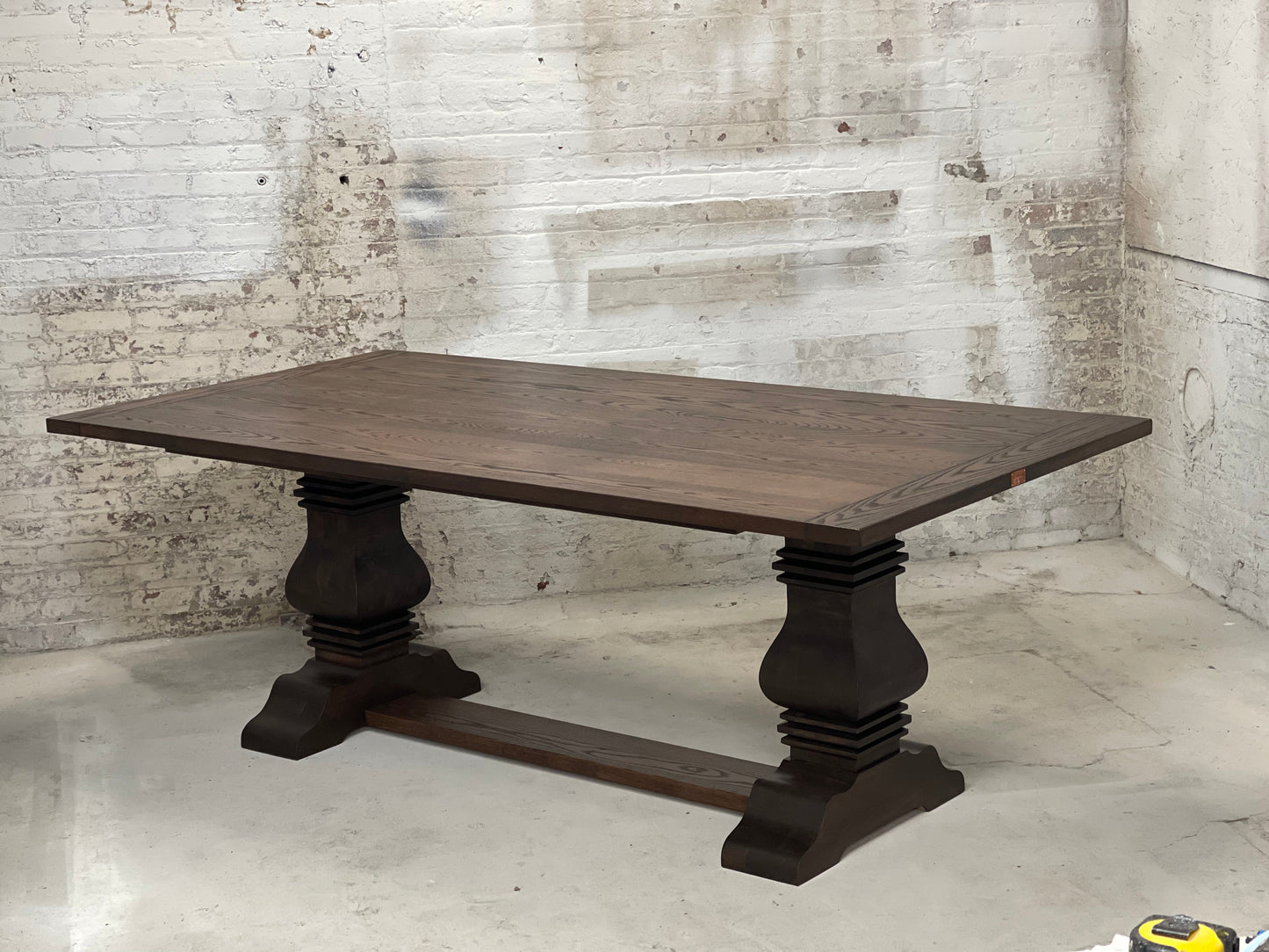FREE SHIPPING - Restoration Hardware/Arhaus Inspired Double Pedestal Dining Table