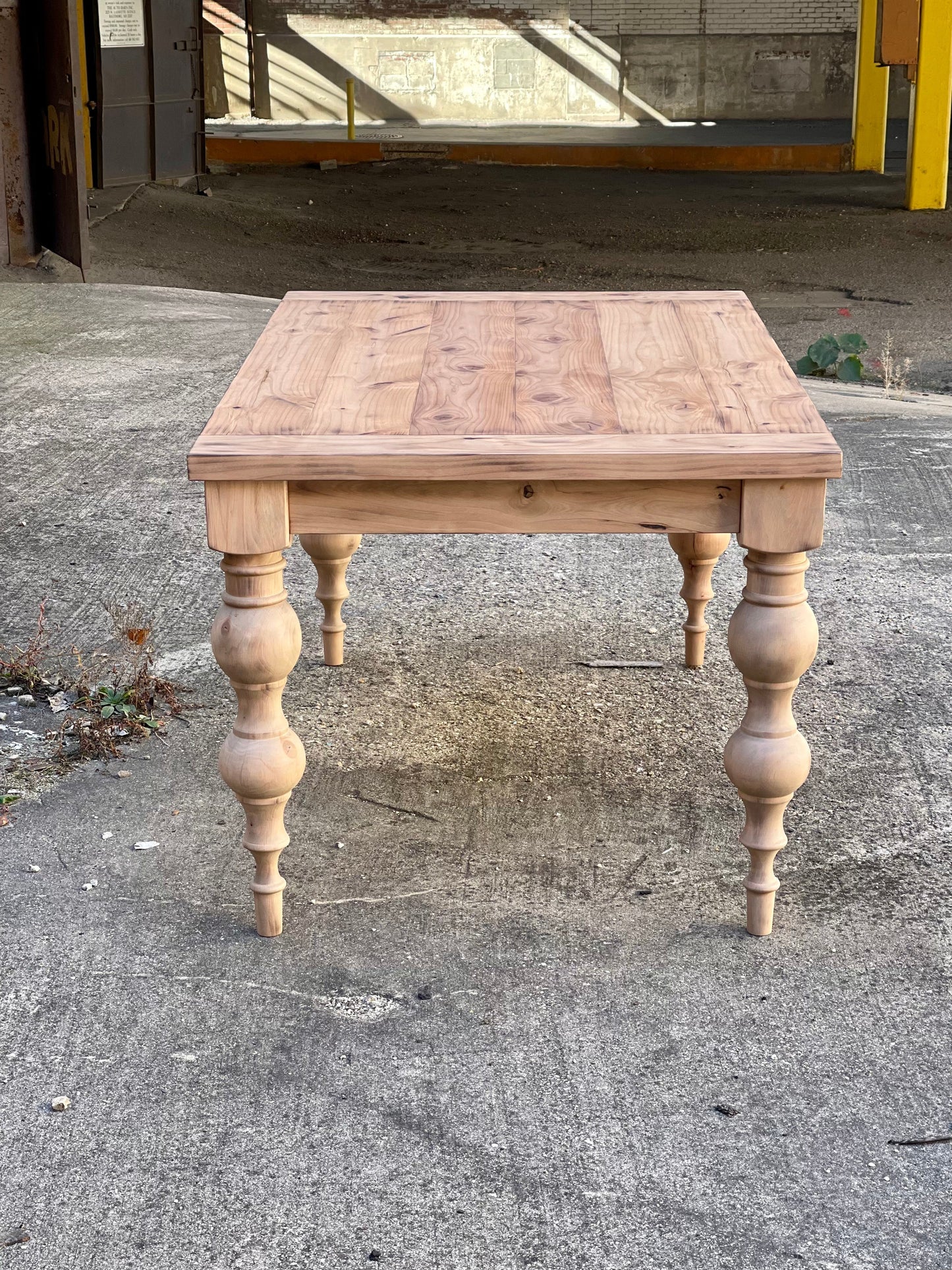 Arhaus Inspired Francis Turned Leg Dining Table - Weathered Oak