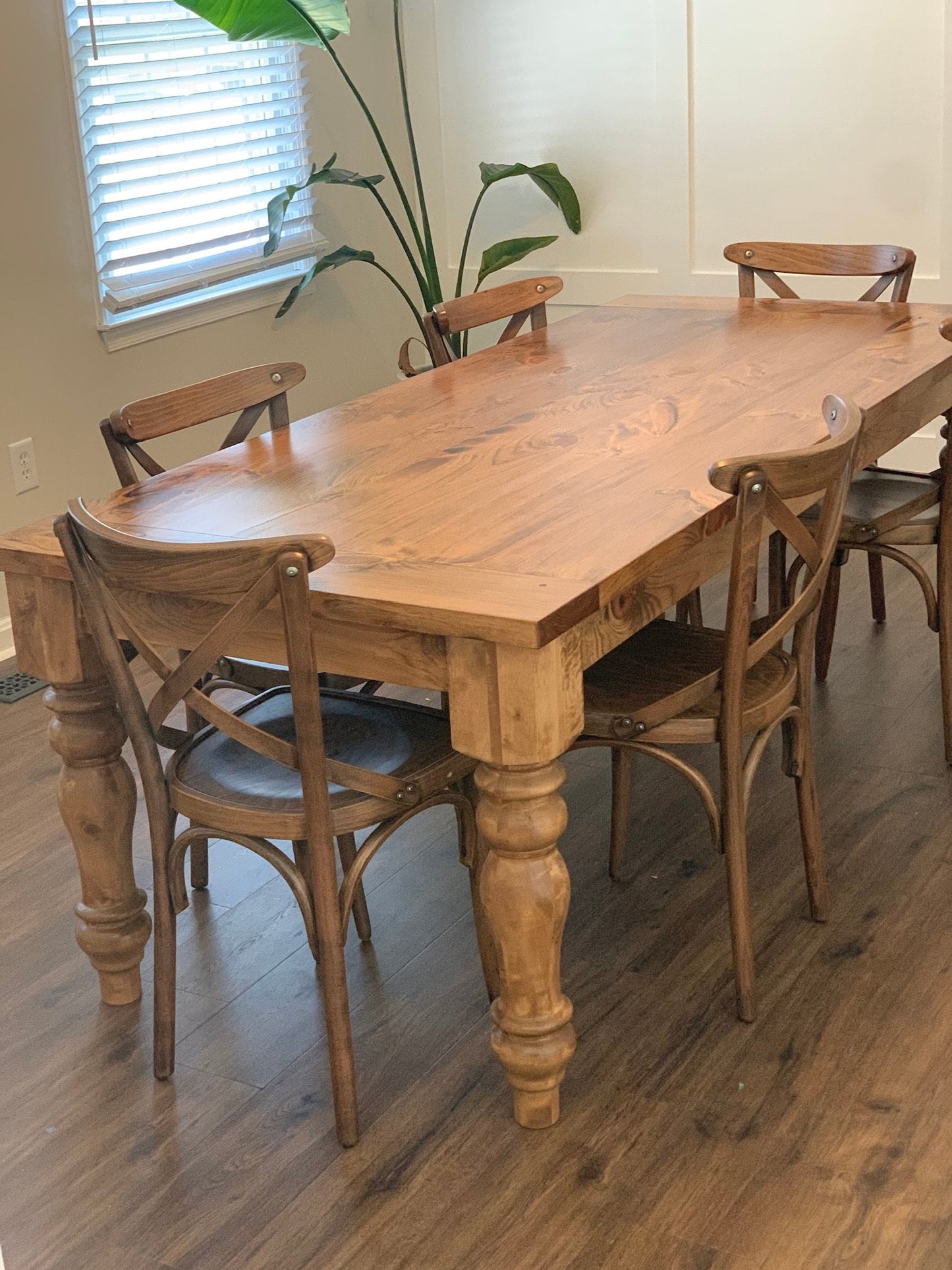 FREE SHIPPING - Miles Chunky Turned Leg Dining Table