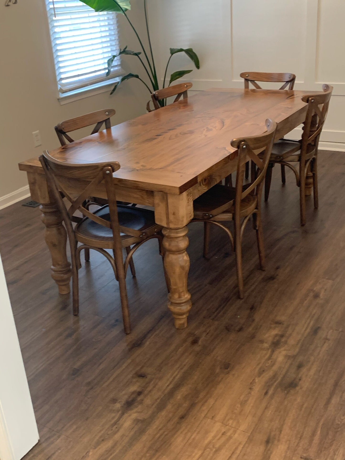 FREE SHIPPING - Miles Chunky Turned Leg Dining Table