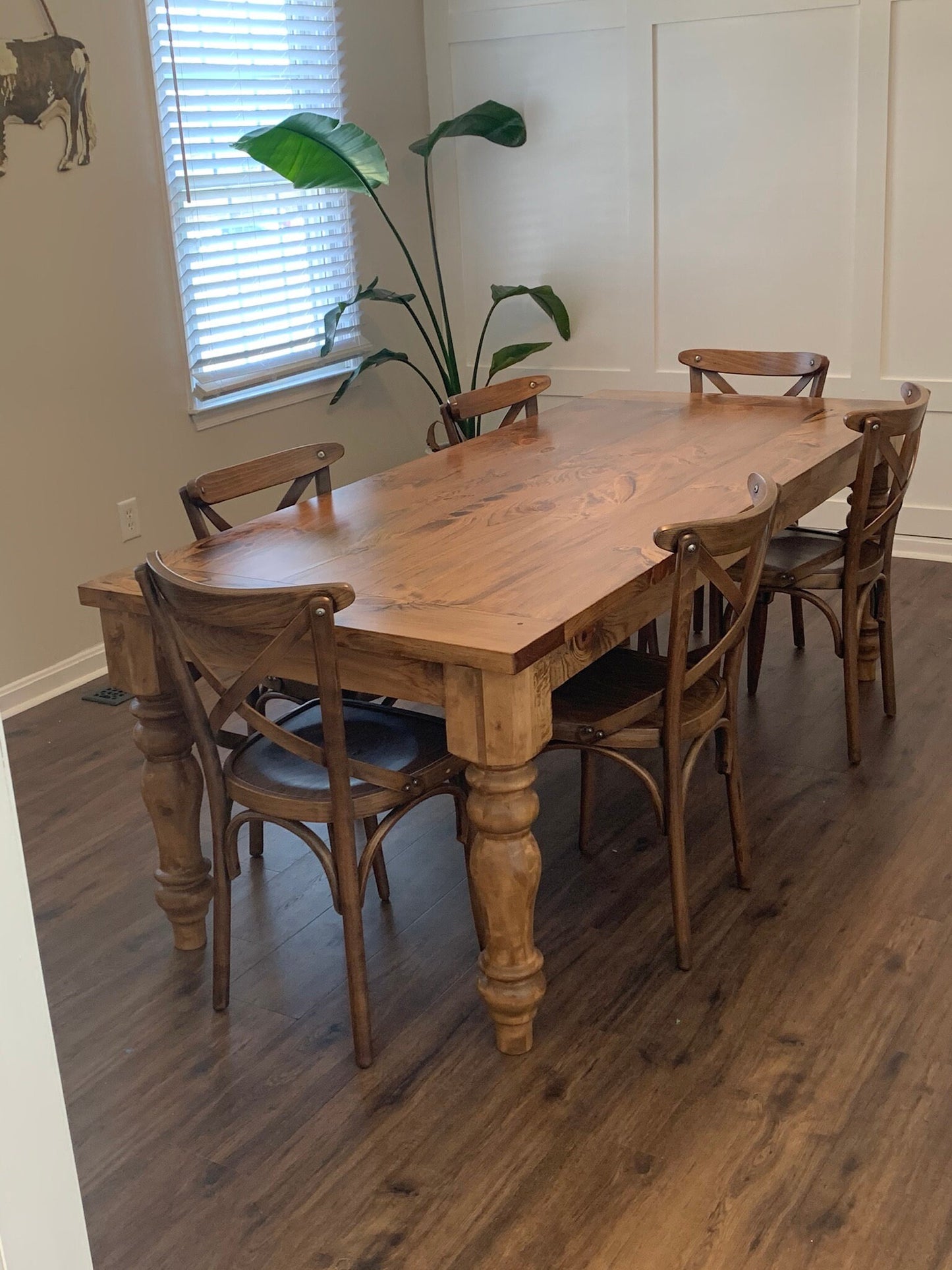 FREE SHIPPING - Miles Chunky Turned Leg Dining Table