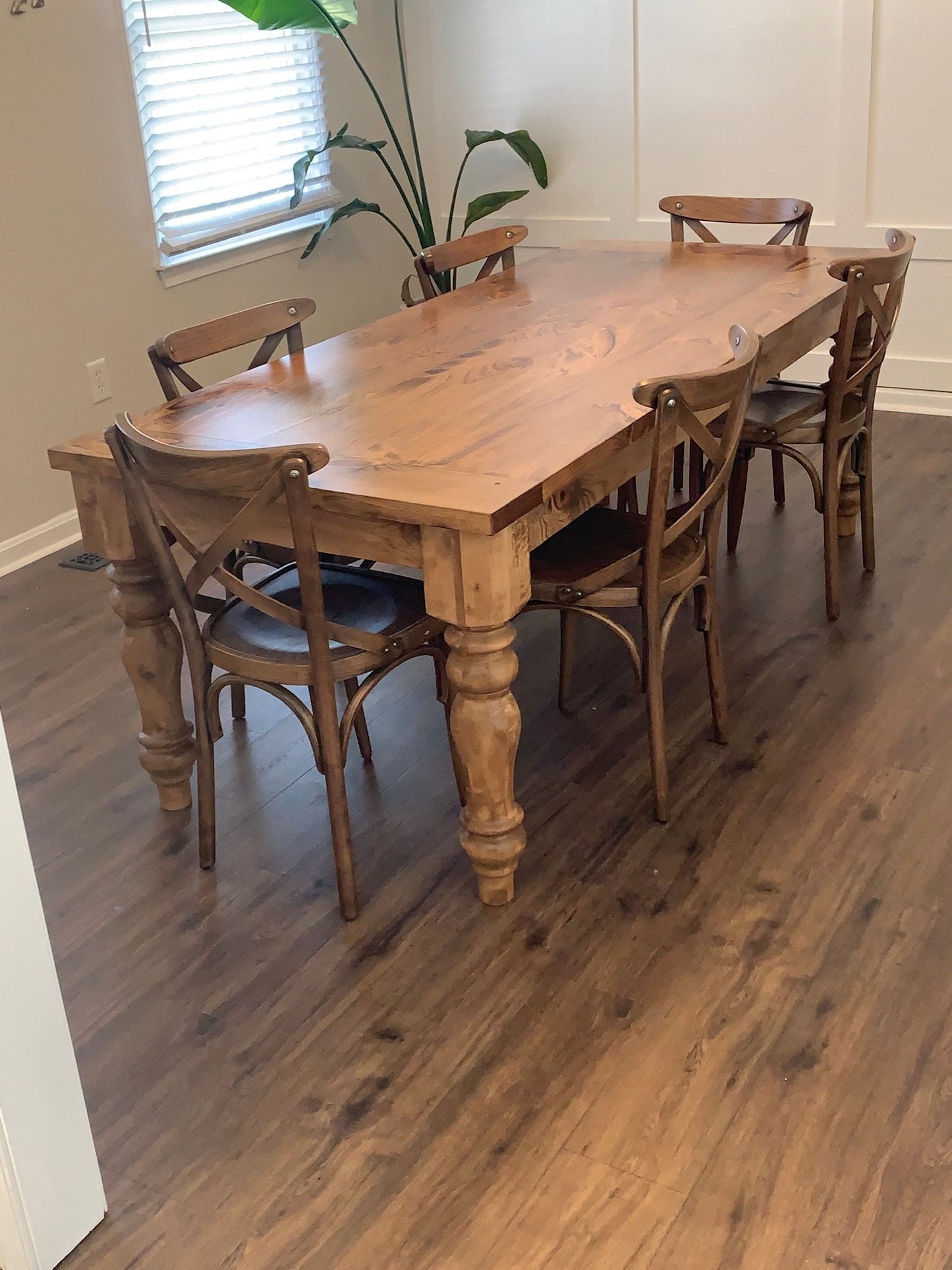 FREE SHIPPING - Miles Chunky Turned Leg Dining Table