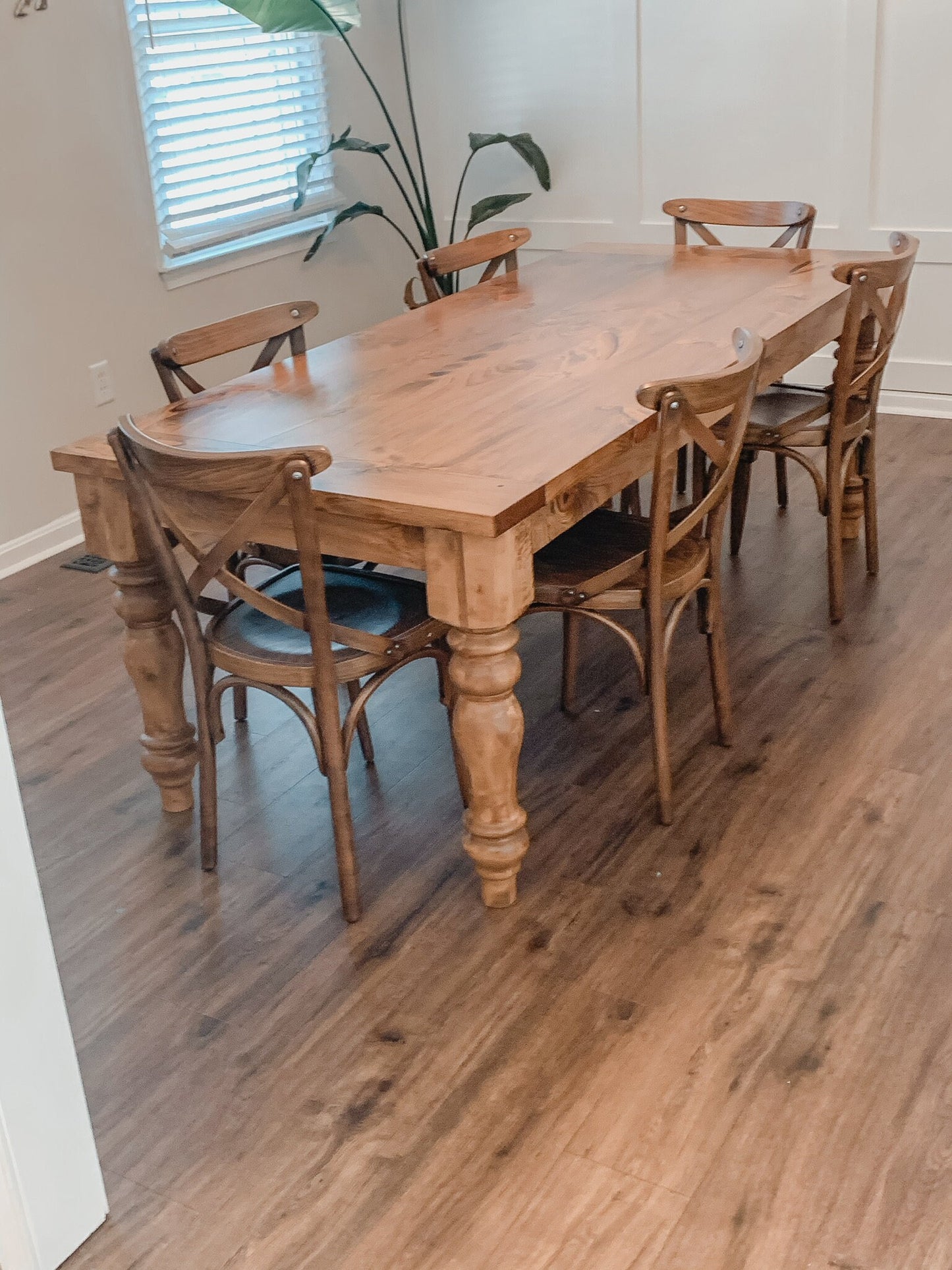 FREE SHIPPING - Miles Chunky Turned Leg Dining Table