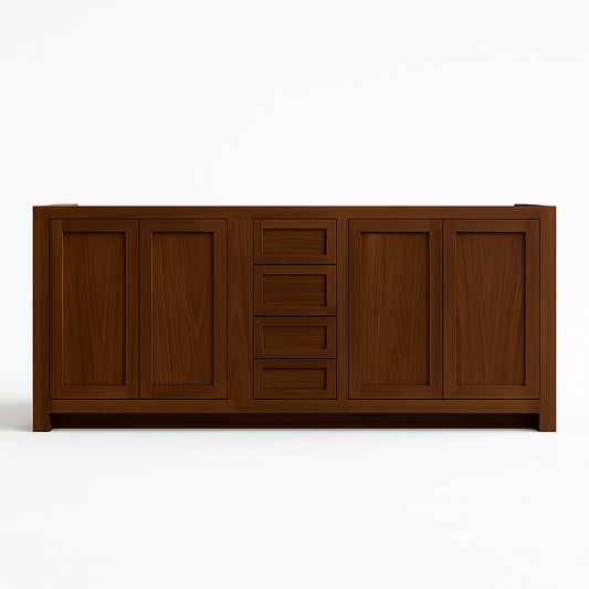 Free shipping - custom solid white oak vanity - walnut stain