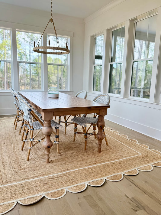 Arhaus Inspired Francis Turned Leg Dining Table - Weathered Oak