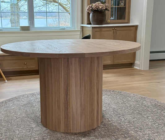 Round white oak dining table - Free shipping - Lulu and Georgia Inspired Fluted Round Dining Table